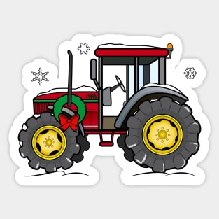 Tractor at the Holidays Sticker